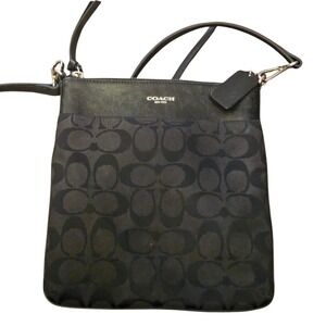 Coach Crossbody Bag Black Signature Jacquard Everyday Purse Handbag